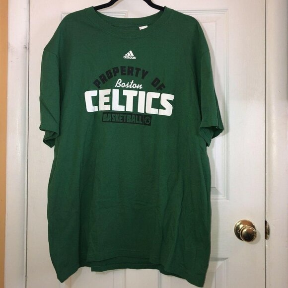 Adidas BOSTON CELTICS Mens Property Of Adidas Basketball T-Shirt Sz 2XL - Picture 2 of 7